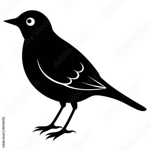 Silhouette of a lark bird vector illustration template