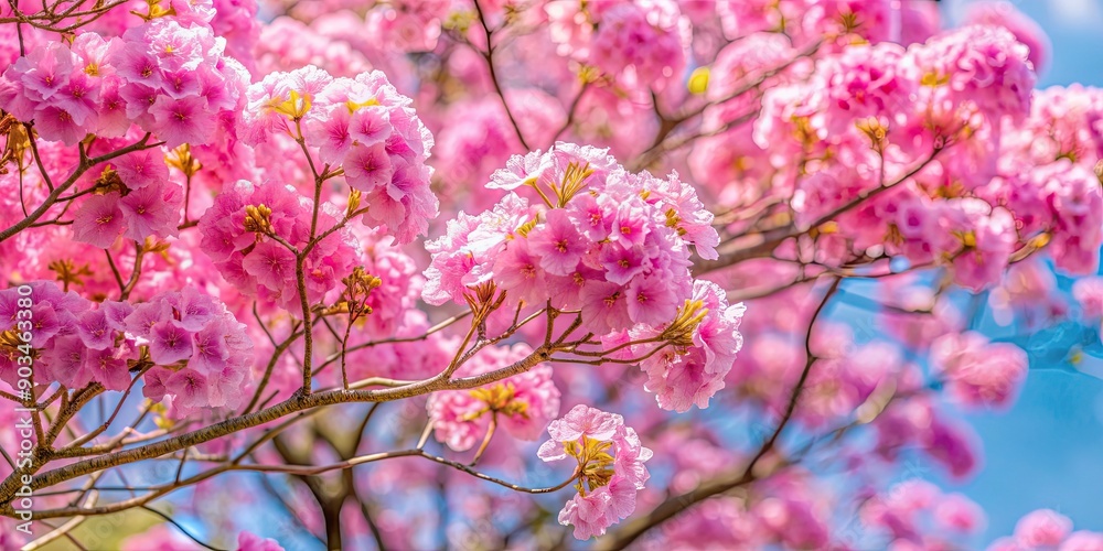 Pink and purple Tabebuia rosea flowers in full bloom , Tabebuia rosea, blossoms, pink, purple, vibrant, exotic, tropical Pink and purple Tabebuia rosea flowers in full bloom , Tabebuia rosea, blossoms, pink, purple, vibrant, exotic, tropical