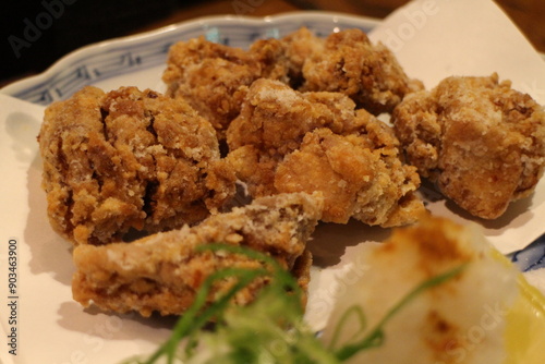 Japanese cuisine : Chicken karaage (Deep fried chicken) in Kyoto, Japan