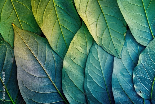 Abstract Green and Blue Leaf Texture
