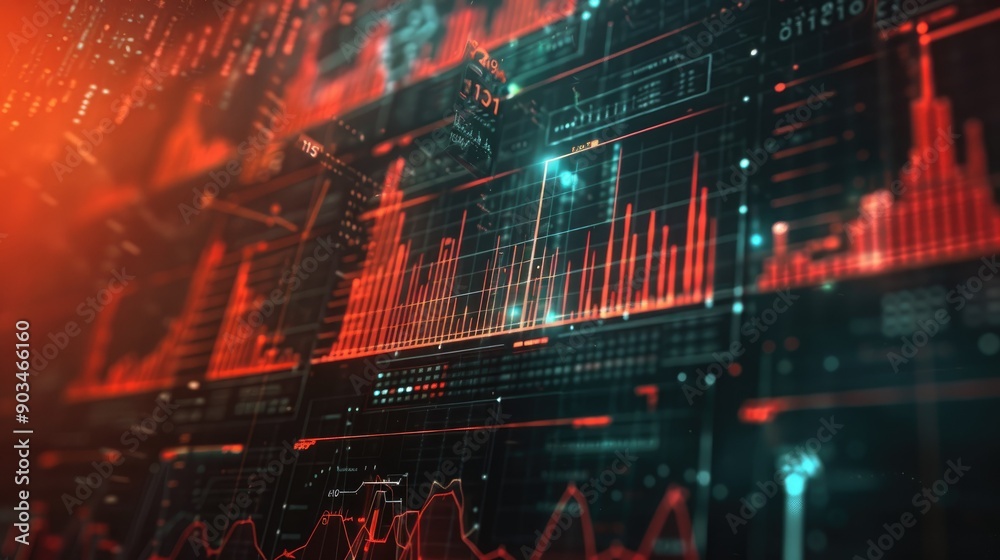 Obraz premium Digital business development chart with interactive elements