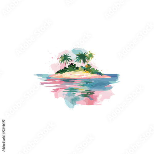 vector image of pink beach made with aircolor.ai generated