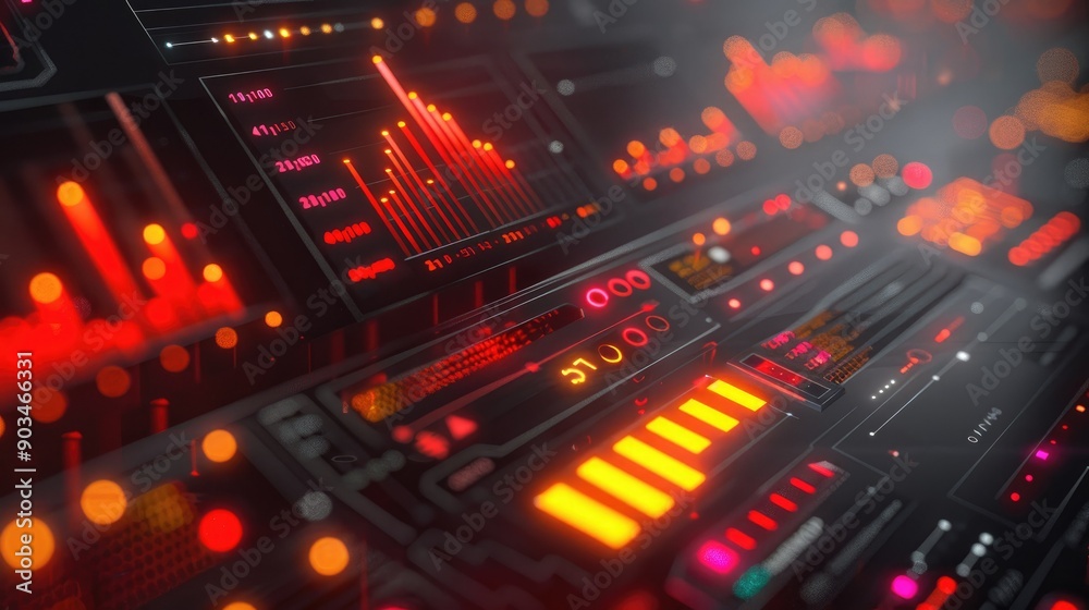 Digital data analysis with dynamic, glowing visuals Digital data analysis with dynamic, glowing visuals