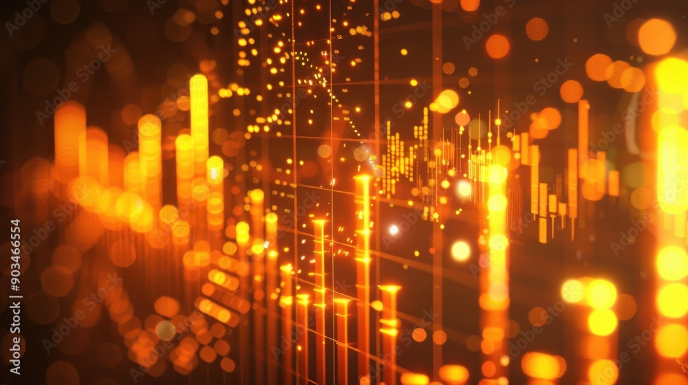 Obraz premium Digital data analysis with dynamic, glowing visuals