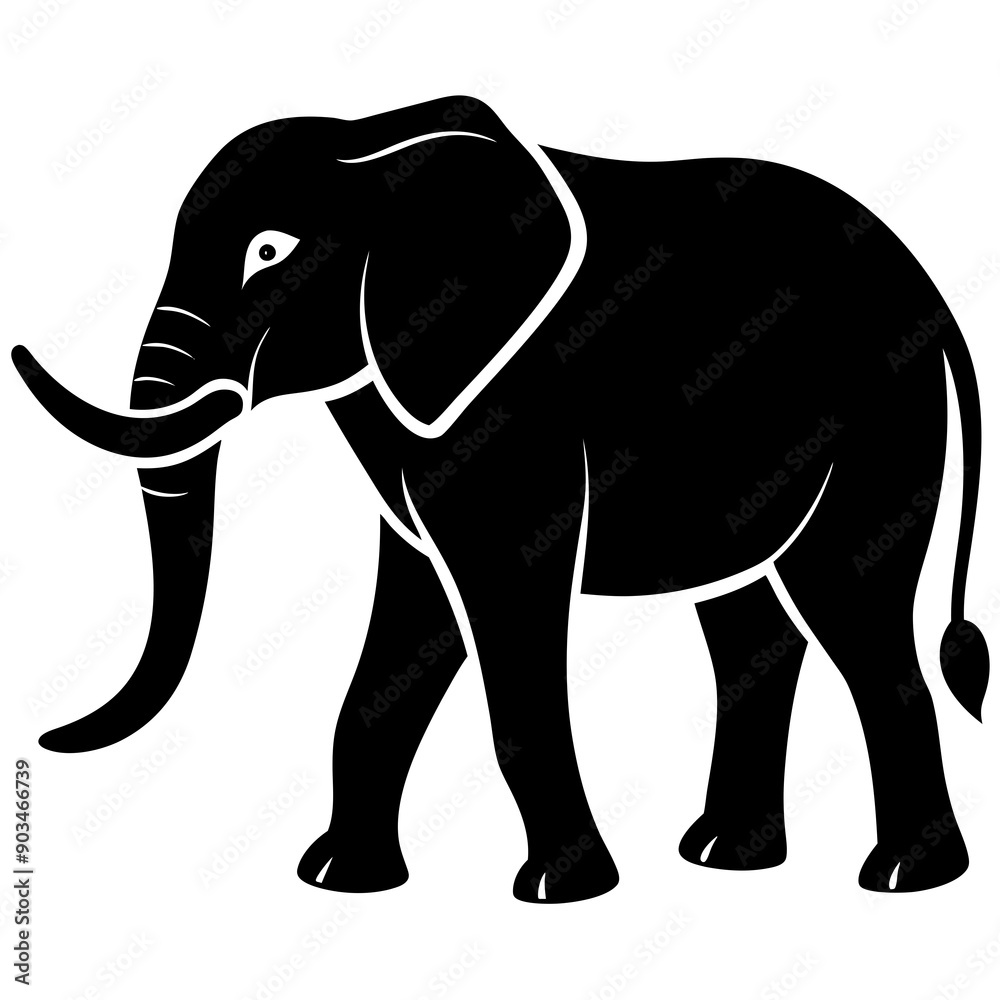 Obraz premium Elephant silhouette vector art illustration design