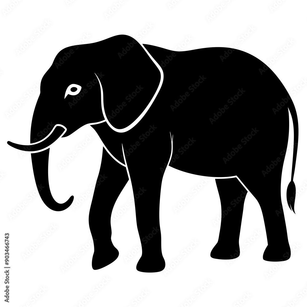Obraz premium Elephant silhouette vector art illustration design