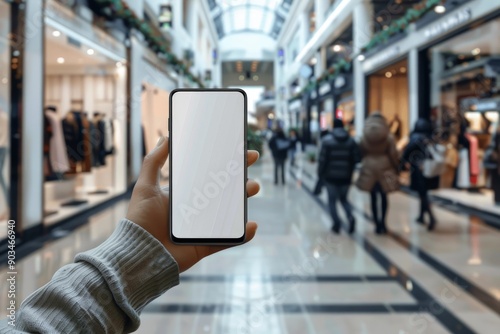 Wallpaper Mural person holding smartphone with blank screen inside Torontodigital.ca