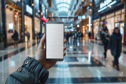 Wallpaper Mural person holding smartphone with blank screen inside Torontodigital.ca