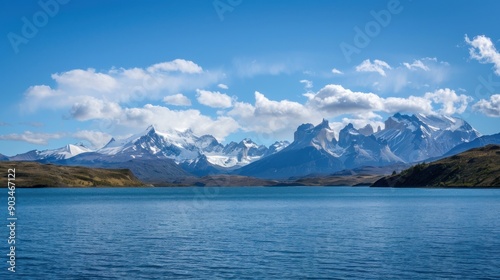 Majestic Mountain Range Reflecting in a Tranquil Lake