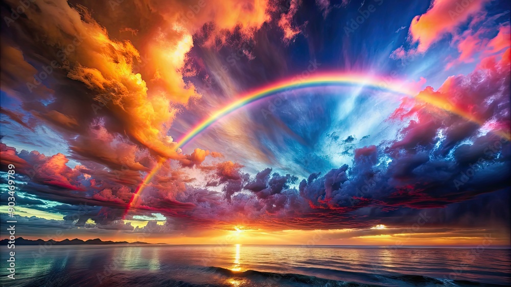 Surreal, chaotic beauty as vibrant colors melt into ever-changing hues in a world where rainbows fade into the sky, surreal Surreal, chaotic beauty as vibrant colors melt into ever-changing hues in a world where rainbows fade into the sky, surreal