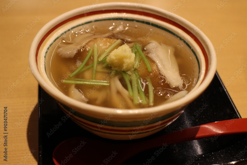Japanese cuisine : Ebiimo (Taro) with ginger sauce in Kyoto, Japan Japanese cuisine : Ebiimo (Taro) with ginger sauce in Kyoto, Japan