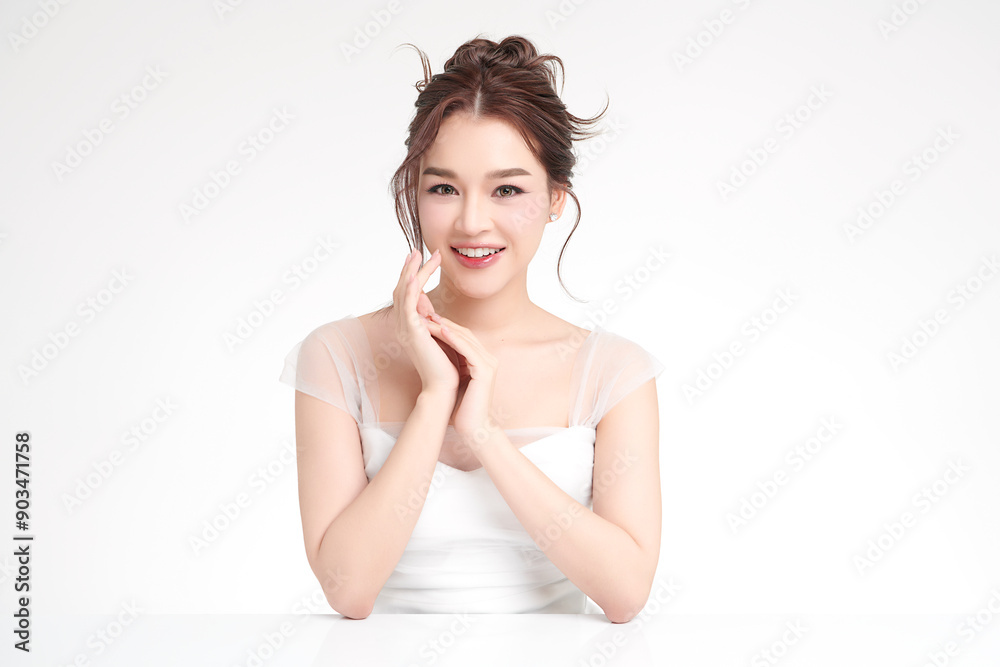 Beautiful young asian woman with clean fresh skin on white background, Face care, Facial treatment, Cosmetology, beauty and spa, Asian women portrait. Beautiful young asian woman with clean fresh skin on white background, Face care, Facial treatment, Cosmetology, beauty and spa, Asian women portrait.