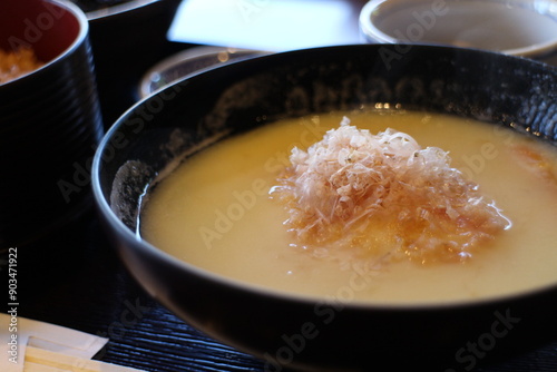 Japanese cuisine : White miso soup in Kyoto, Japan