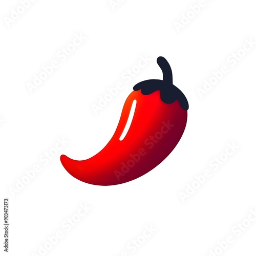 Un icono de un pimiento rojo picante sobre un fondo blanco