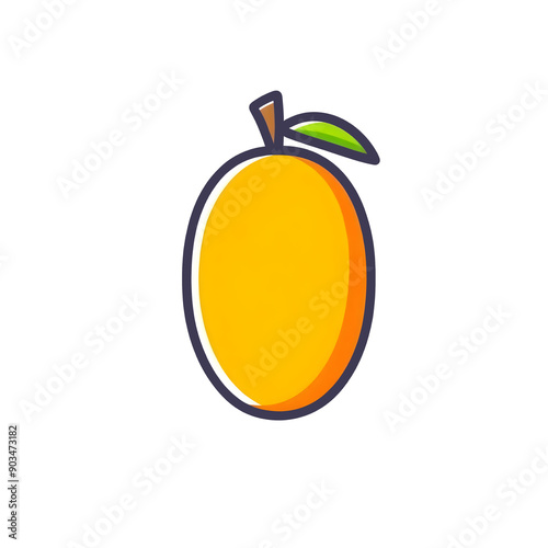 Un icono de un mango amarillo sobre un fondo blanco