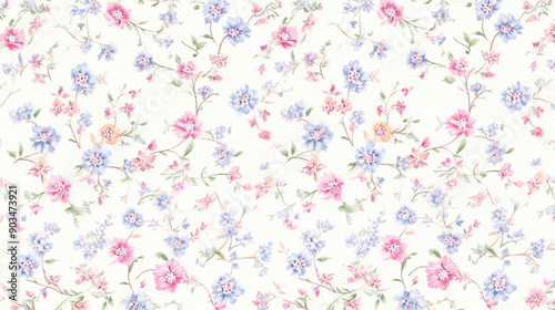 a beautiful vintage pastel floral pattern on white background,  patterns, background, wallpaper.