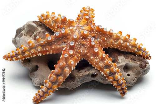 a starfish on a rock. photo