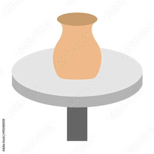 Pottery Wheel Vector Flat Icon Design