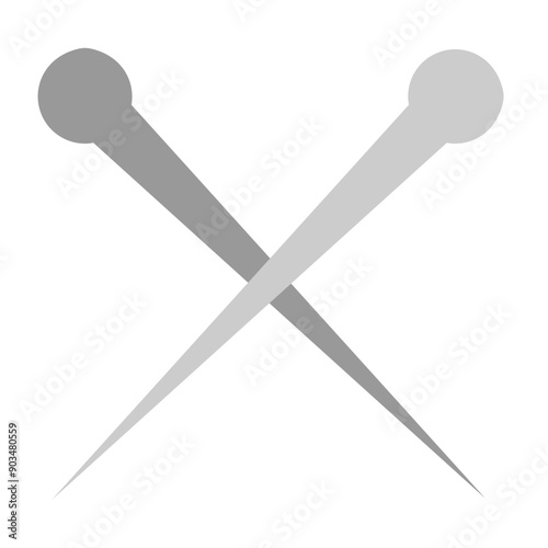 Knitting Needles Vector Flat Icon Design