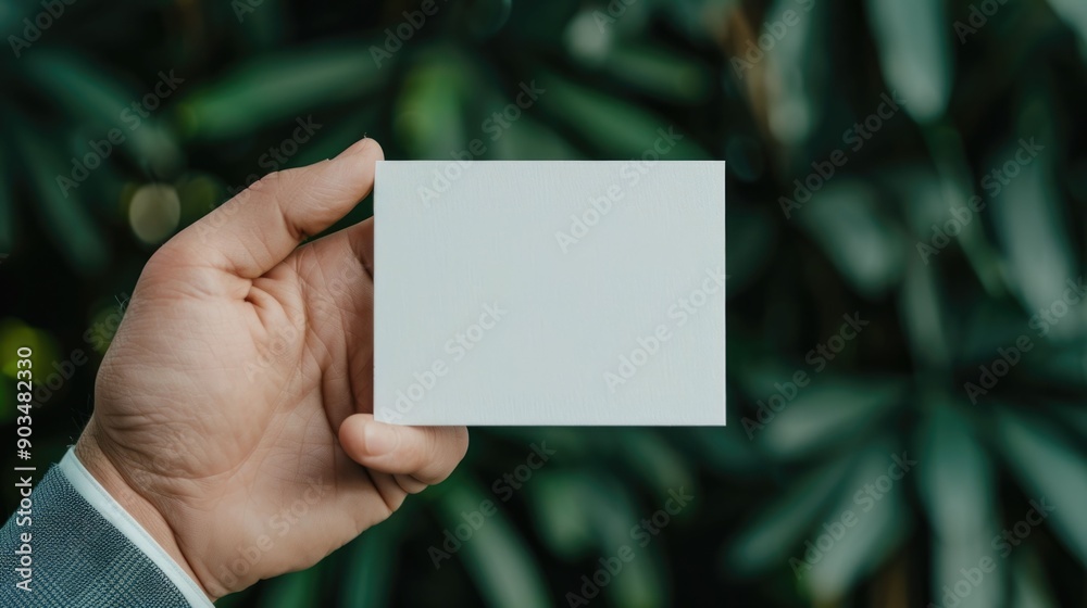 Close up shot of a hand holding a customizable business card mockup in a corporate office environment with a blurred and out of focus background to highlight the card Close up shot of a hand holding a customizable business card mockup in a corporate office environment with a blurred and out of focus background to highlight the card