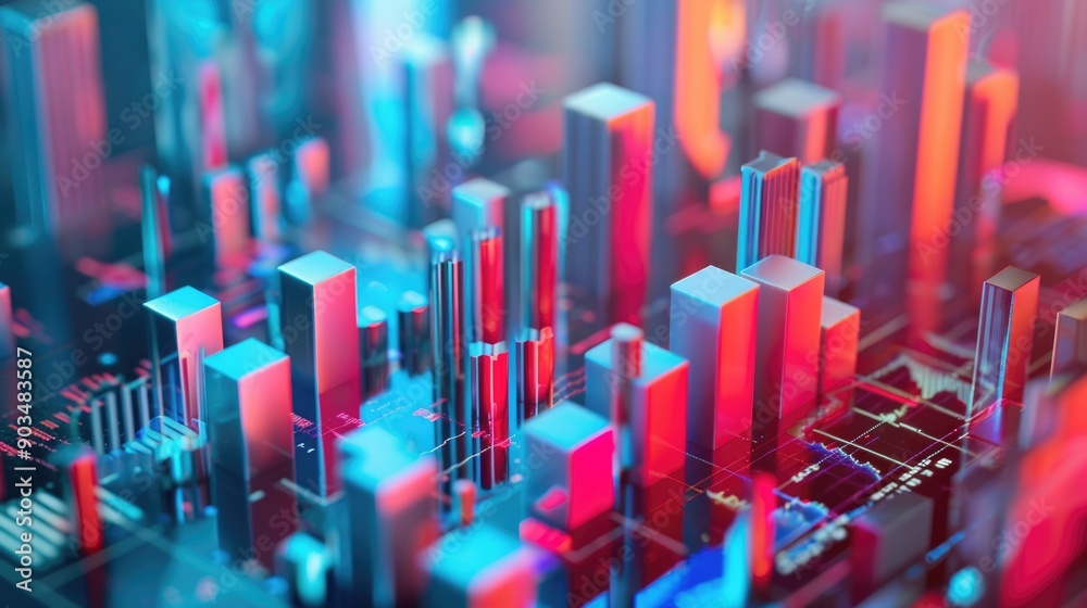 Obraz premium Financial consulting represented with abstract 3D elements