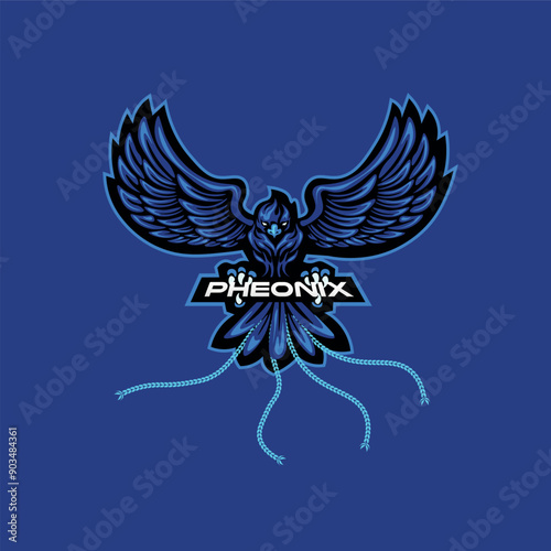 Blue Pheonix Mascot perfect for esport logo