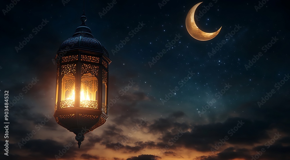 Islamic Arabian design background with beautiful lantern Islamic Arabian design background with beautiful lantern
