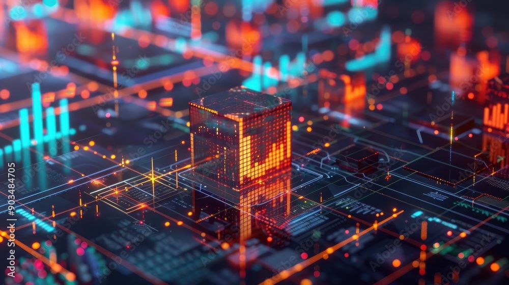 Fototapeta premium Financial consulting represented with abstract 3D elements