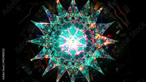 Radiant Abstract Starburst Design with Vibrant Colors