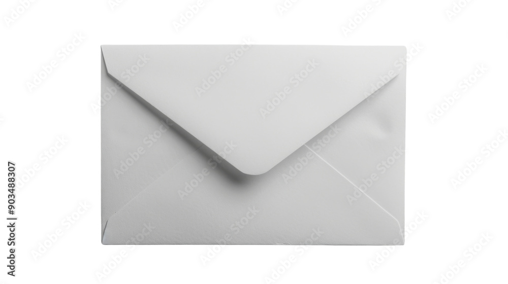Postal white envelope on transparent background