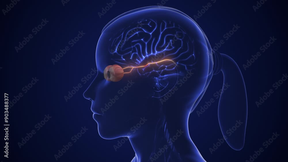 The optic nerve and its visual connection with the brain