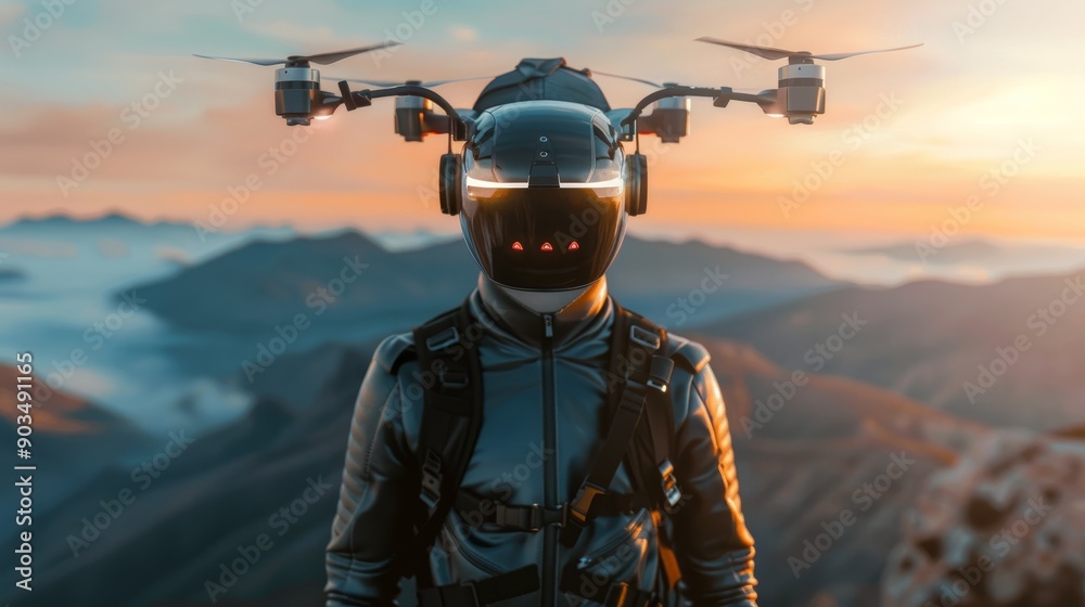 Hands-free wearable camera drone for tech gadgets, autonomous filming Hands-free wearable camera drone for tech gadgets, autonomous filming