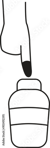Vote Manual Line Icon, Outline Vector Symbol Illustration. Editable Stroke.