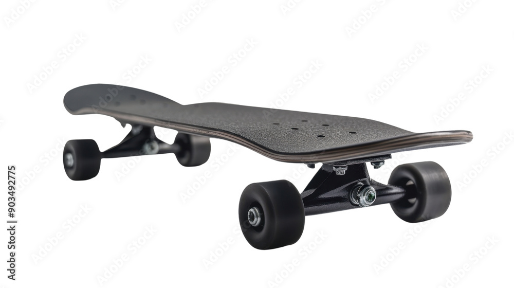 Black skateboard on transparent background Black skateboard on transparent background