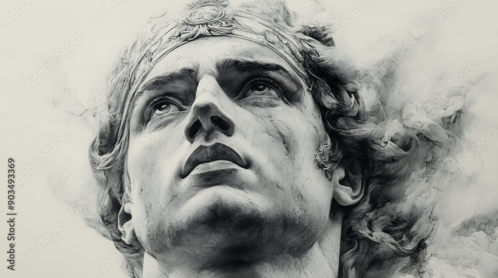 pencil sketch of Alexander the Great pencil sketch of Alexander the Great