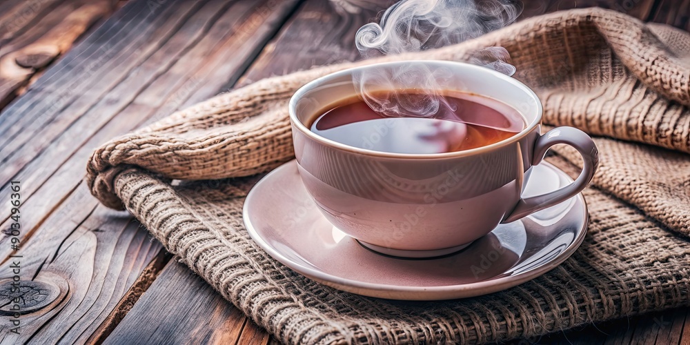 A cozy cup of tea with steam rising, blank space for text or design , tea, beverage, hot drink, cozy, relaxing, comfort, refreshment A cozy cup of tea with steam rising, blank space for text or design , tea, beverage, hot drink, cozy, relaxing, comfort, refreshment