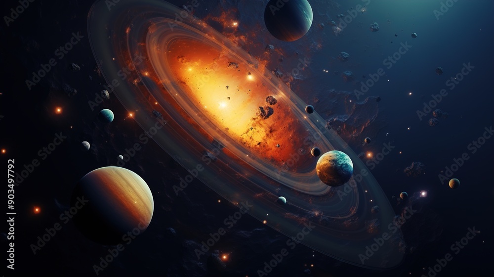 Naklejka premium planet in space
