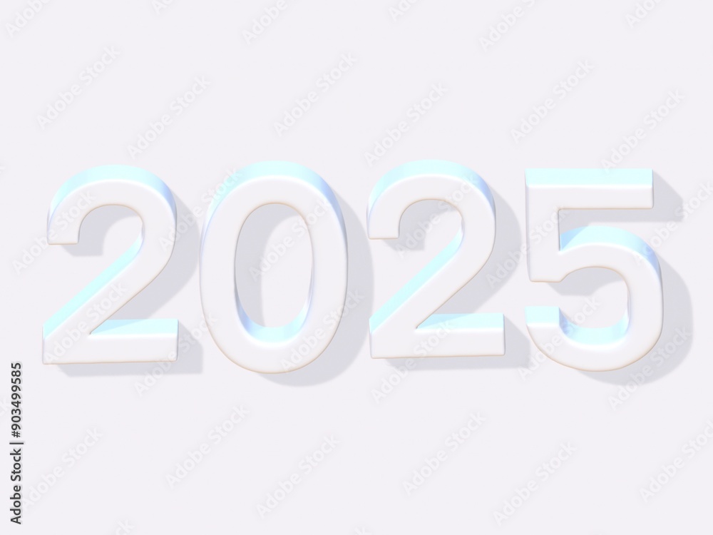 2025　3d西暦イラスト　白