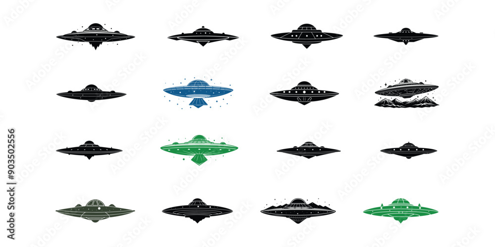 Futuristic Space Station and Space Shuttle Silhouettes – Modern Illustration Futuristic Space Station and Space Shuttle Silhouettes – Modern Illustration