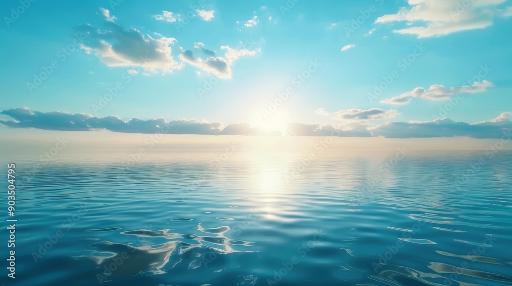 Serene Ocean Horizon at Sunrise Serene Ocean Horizon at Sunrise