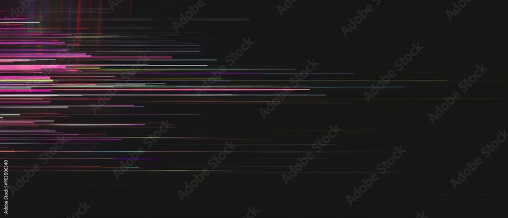 Overlay of glitch lines, on black background, Generative AI Overlay of glitch lines, on black background, Generative AI