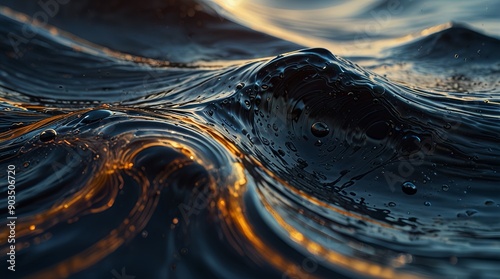 Dynamic blue wave water abstract fluid texture movemwnt