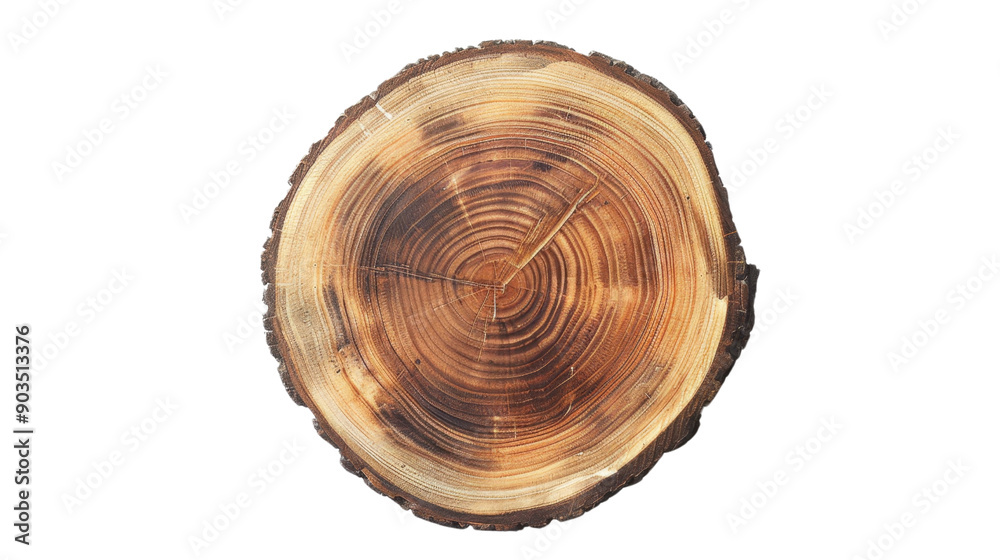 Wood round slice on transparent background Wood round slice on transparent background