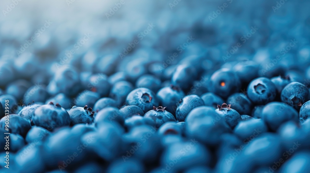 Organic blueberries on a muted pastel toned background with a deep depth of field showcasing the delicate texture and juicy nature of the fresh ripe berries Organic blueberries on a muted pastel toned background with a deep depth of field showcasing the delicate texture and juicy nature of the fresh ripe berries