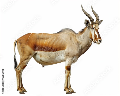 Wild rare animals saiga antelope, endangered in their natural habitat