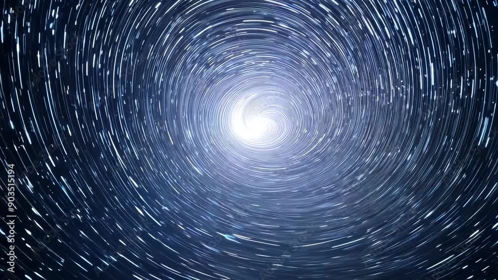 Spiral star trail in night sky, cosmic Spiral star trail in night sky, cosmic