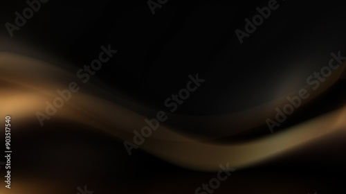 Abstract black background with soft brown wavy lines.