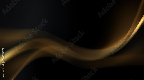 Abstract golden wave on black background.