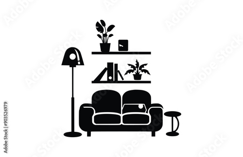 Living room icon isolated on white background. Beautiful Living room icon.