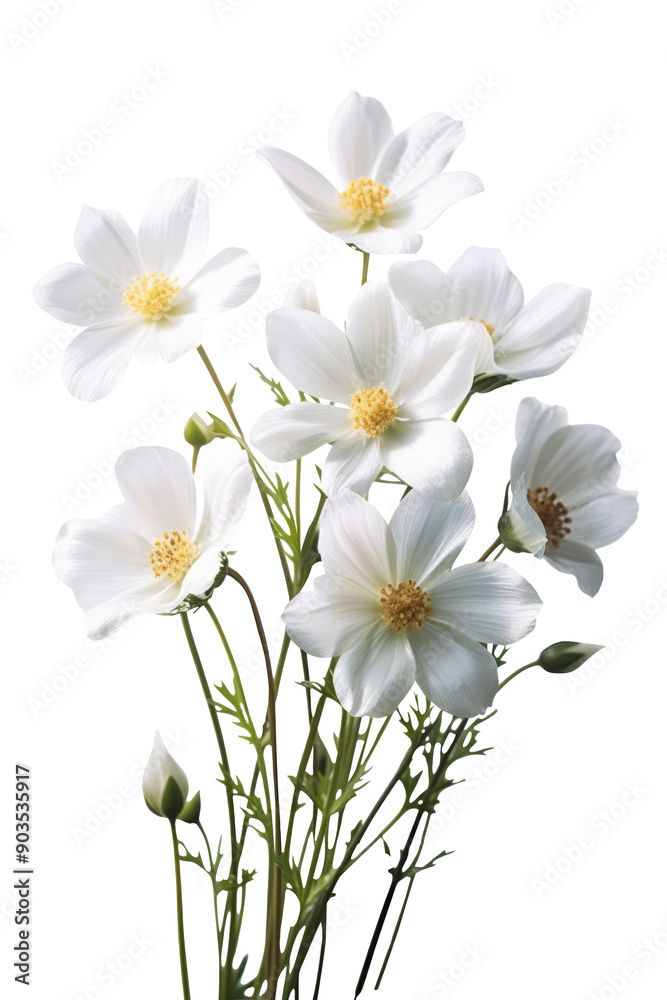 Fototapeta premium Beautiful white flower isolated on transparent background.
